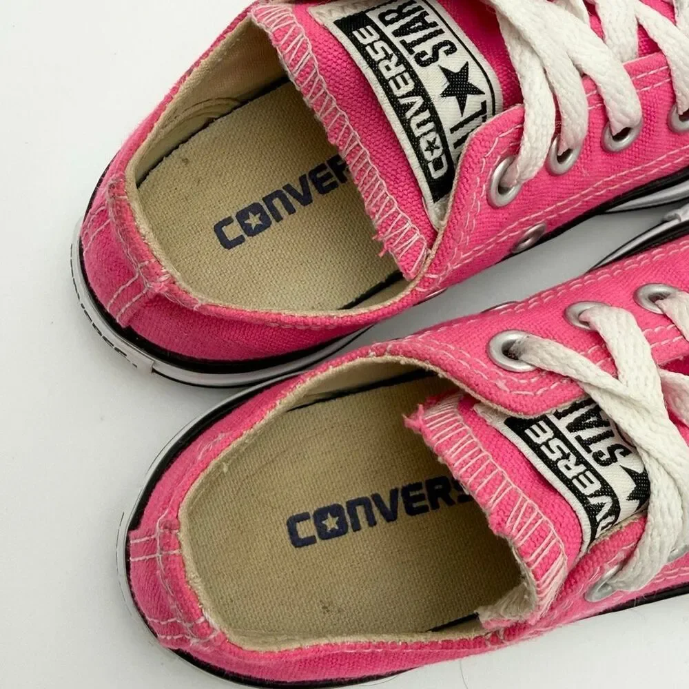 Converse All Star Chuck Taylor Low Lace Up Hot Pink Slater Sneakers - Little Kid